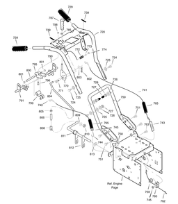 Handle Assembly Diagram and Parts List for 1695370-6331770X54 2007 Briggs and Stratton Snow Blower